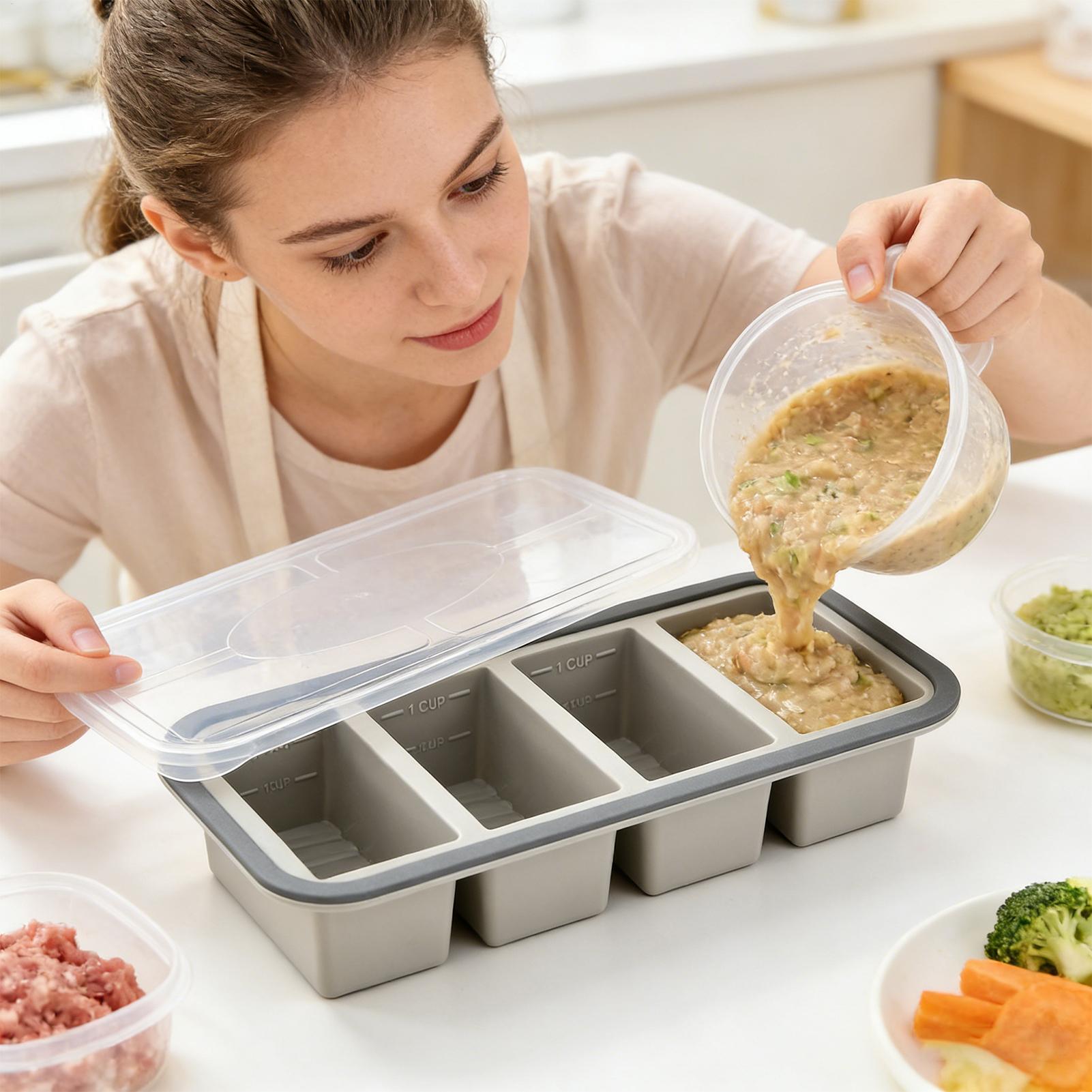 Meal Prep Template - Silikonowe formy do zamrażarki, łatwe do